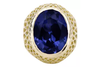 Safir Aur galben 14K Inel Stil Vintage vrc089y